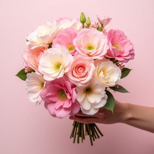 オーダーメイドのピンク色の花束